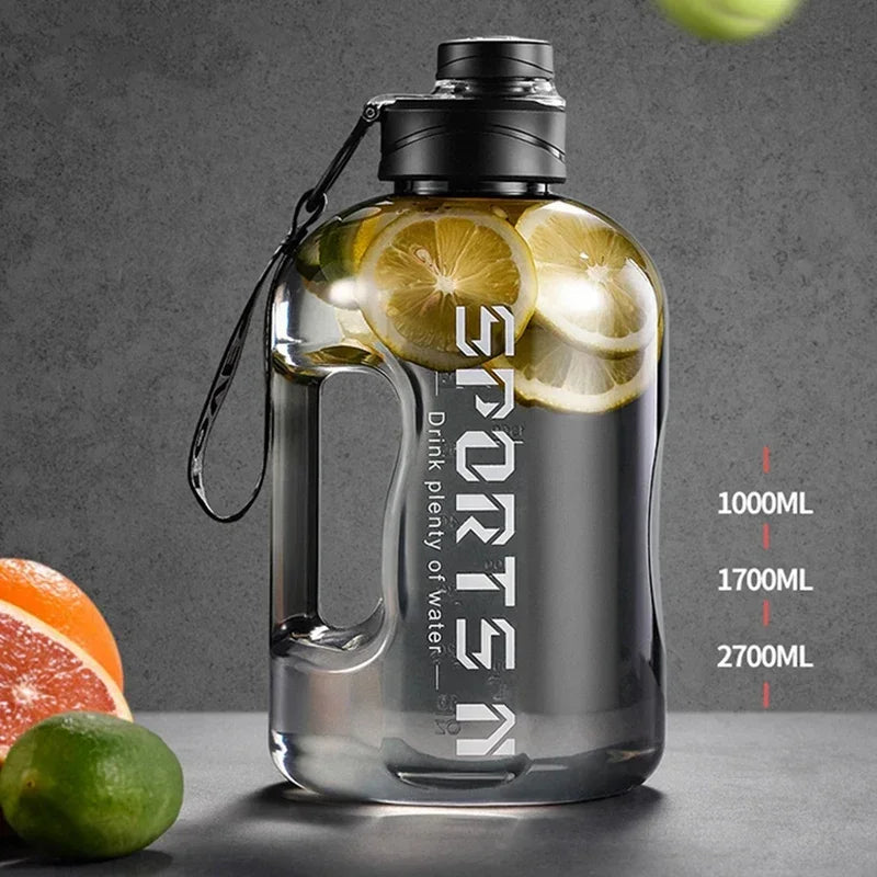 Large Capacity 2.7 Liter Water Bottle Sports Gym Water Kettle Camping Travel BPA Drinking Bottles  Portable Plastic Space Cup